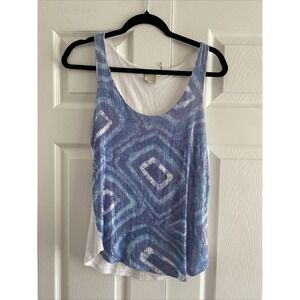 Ecru Womens Small Blue Sequin‎ Tank Sleeveless Y2K Going out Top